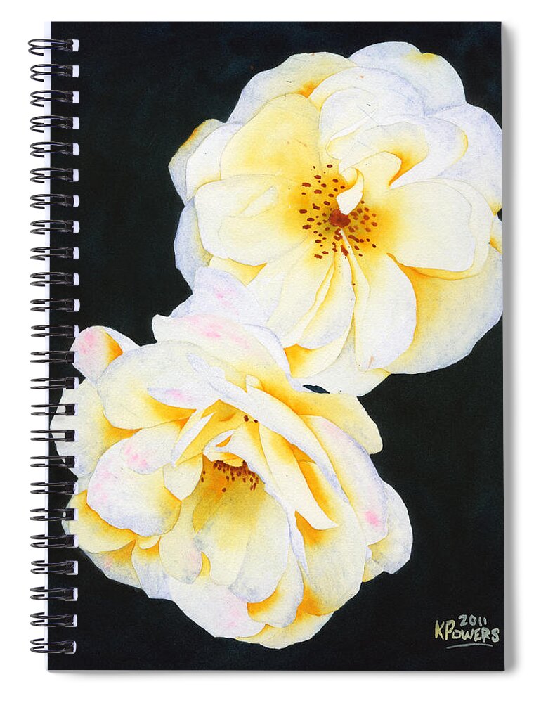 Flower Spiral Notebook featuring the painting Two of a Kind by Ken Powers