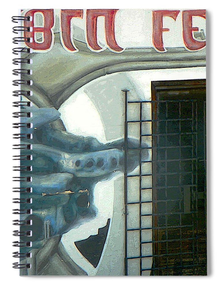 Abstract Spiral Notebook featuring the photograph Urban Art - Cabin Fever by Nino by Lenore Senior