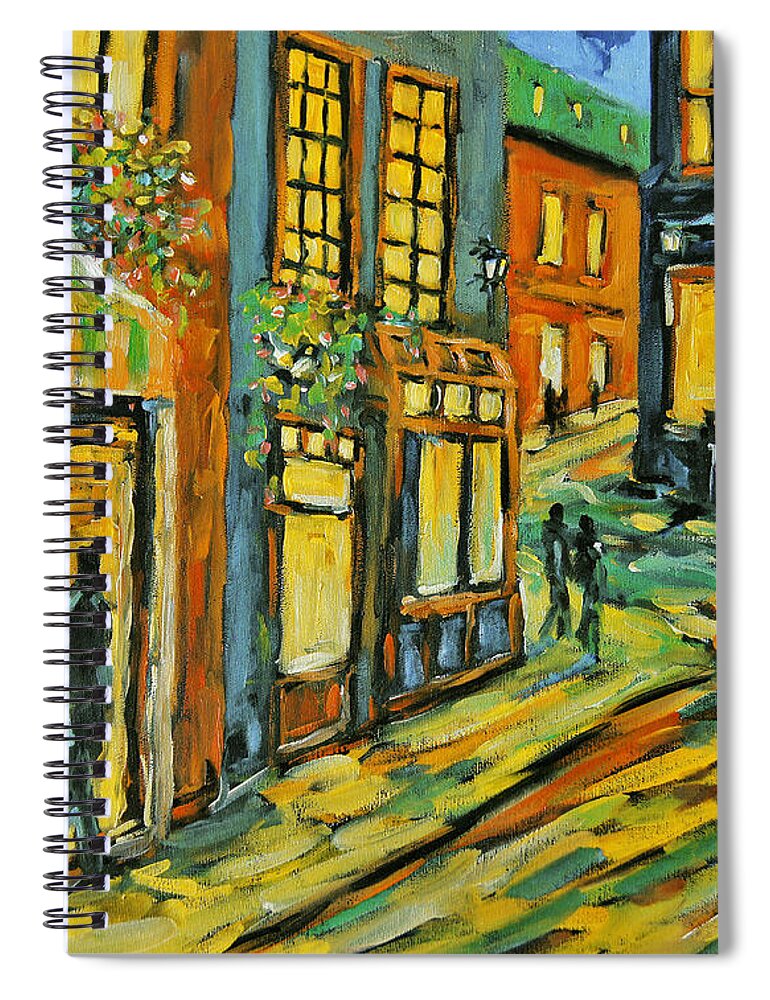 Canadian Artist Painter Spiral Notebook featuring the painting Urban Lights by Prankearts by Richard T Pranke