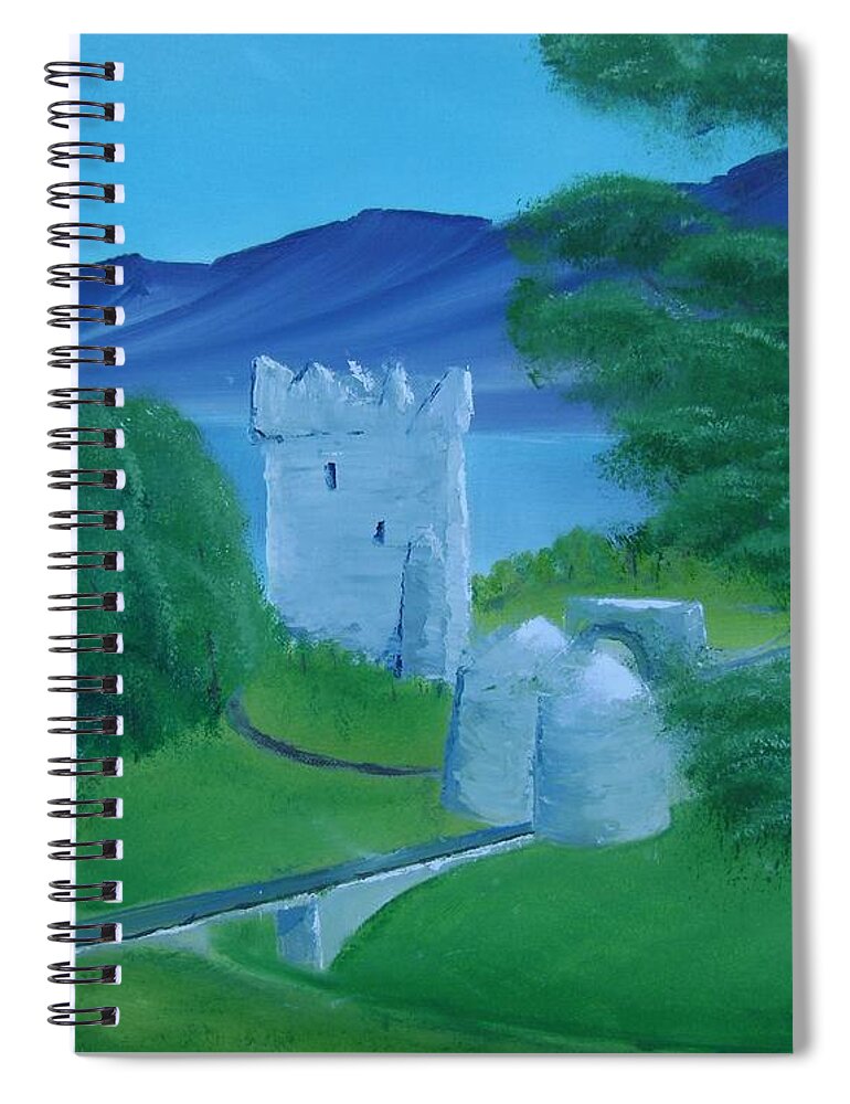 Painting Spiral Notebook featuring the painting Urquhart Castle by Charles and Melisa Morrison