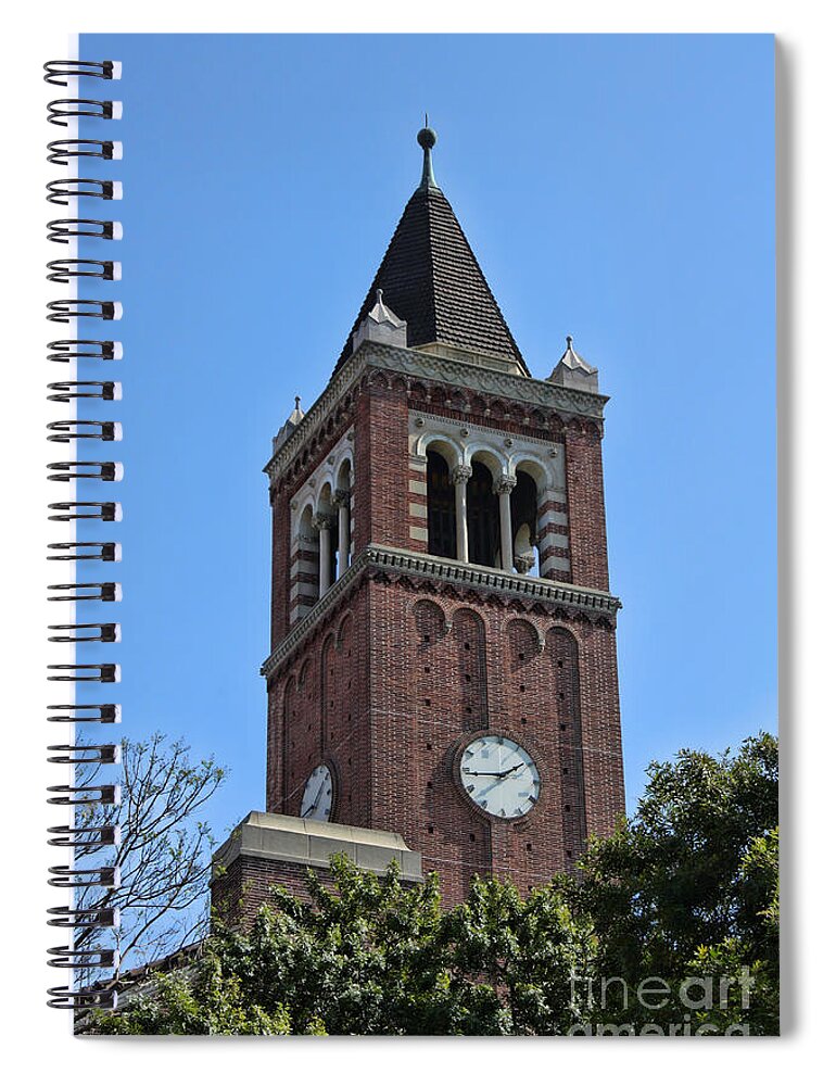 Usc Spiral Notebook featuring the photograph USC's Clock Tower by Tommy Anderson