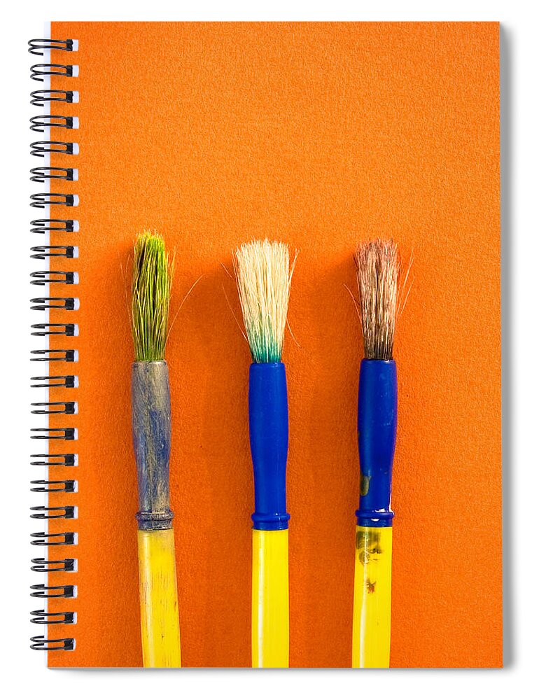 Art Spiral Notebook featuring the photograph Used paint brushes by Tom Gowanlock