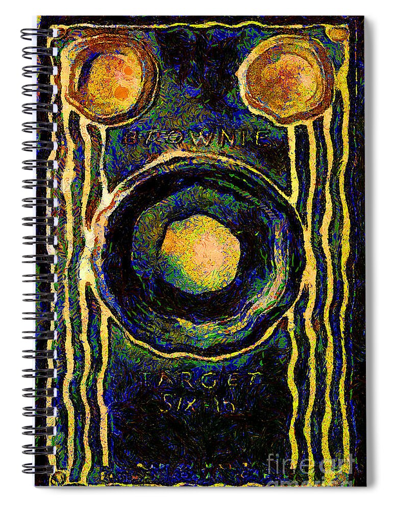 Kodak Spiral Notebook featuring the photograph Van Gogh.s Vintage Kodak Brownie Six-16 Camera by Wingsdomain Art and Photography