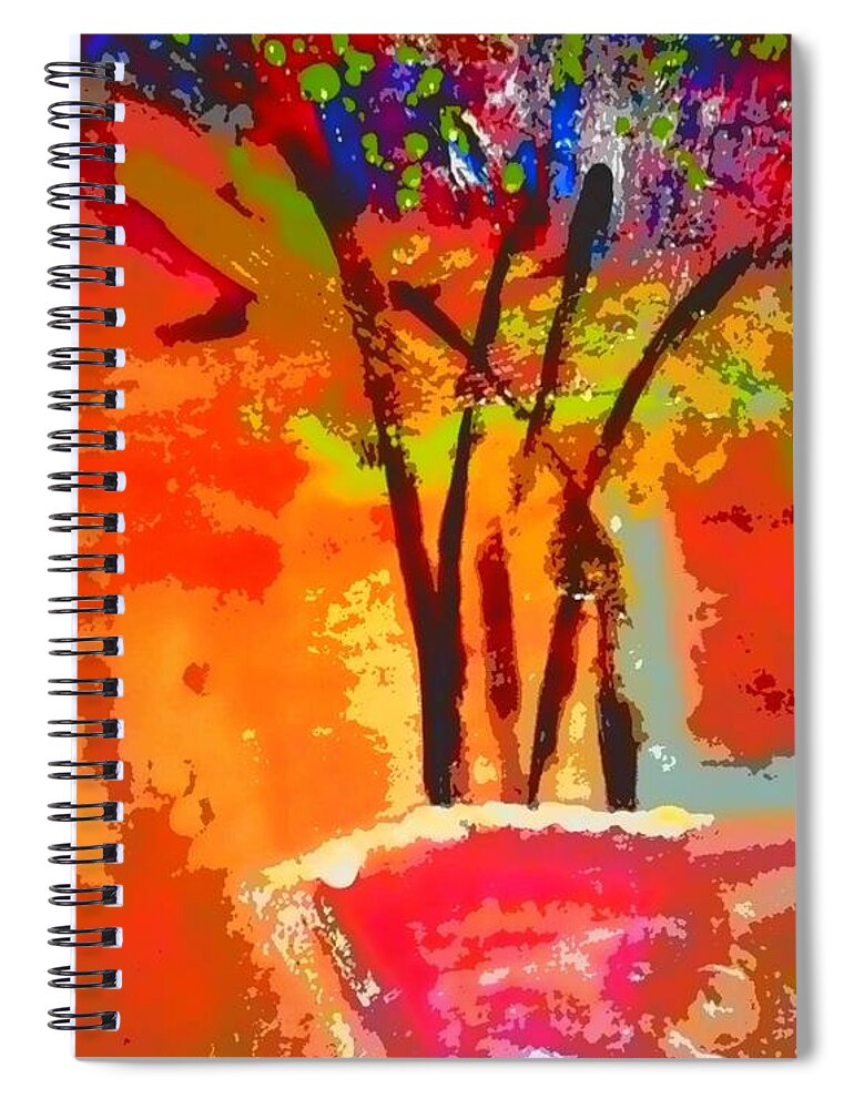 Greeting Cards Spiral Notebook featuring the digital art Vibrant Bouquet by Angela L Walker