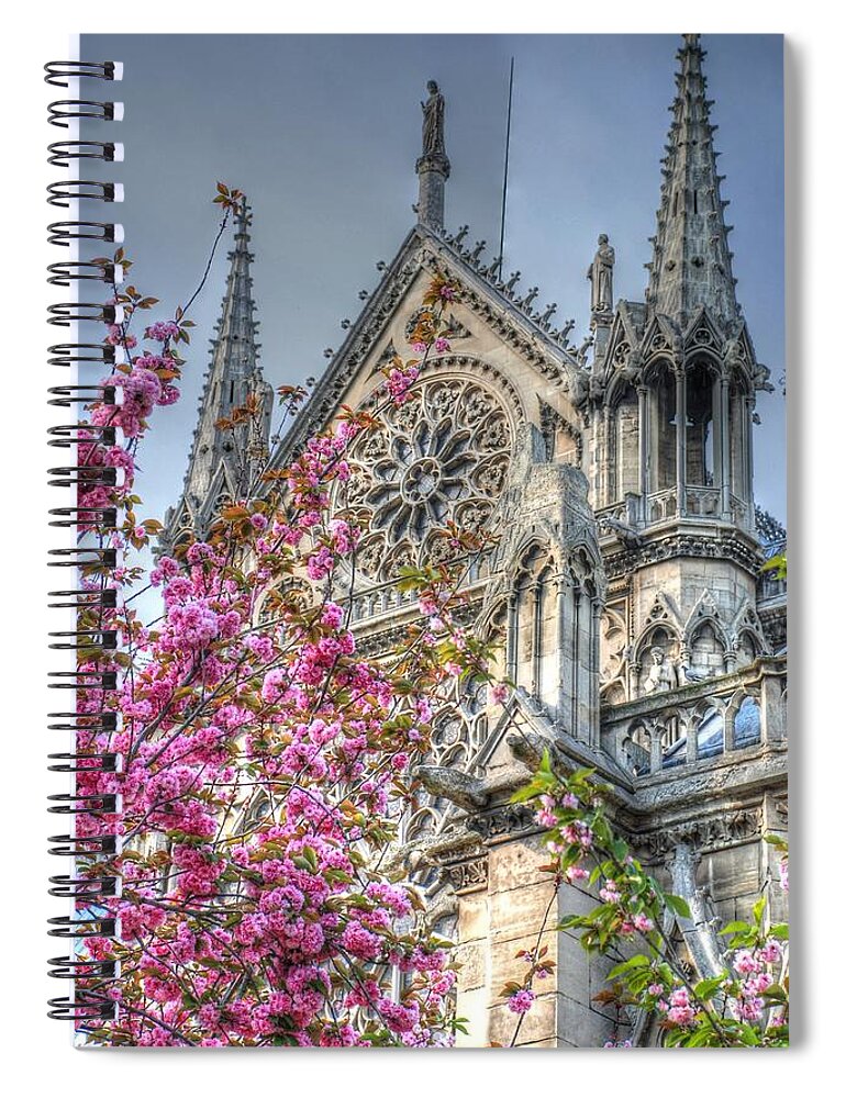 Notre Dame Spiral Notebook featuring the photograph Vibrant Cathedral by Jennifer Ancker