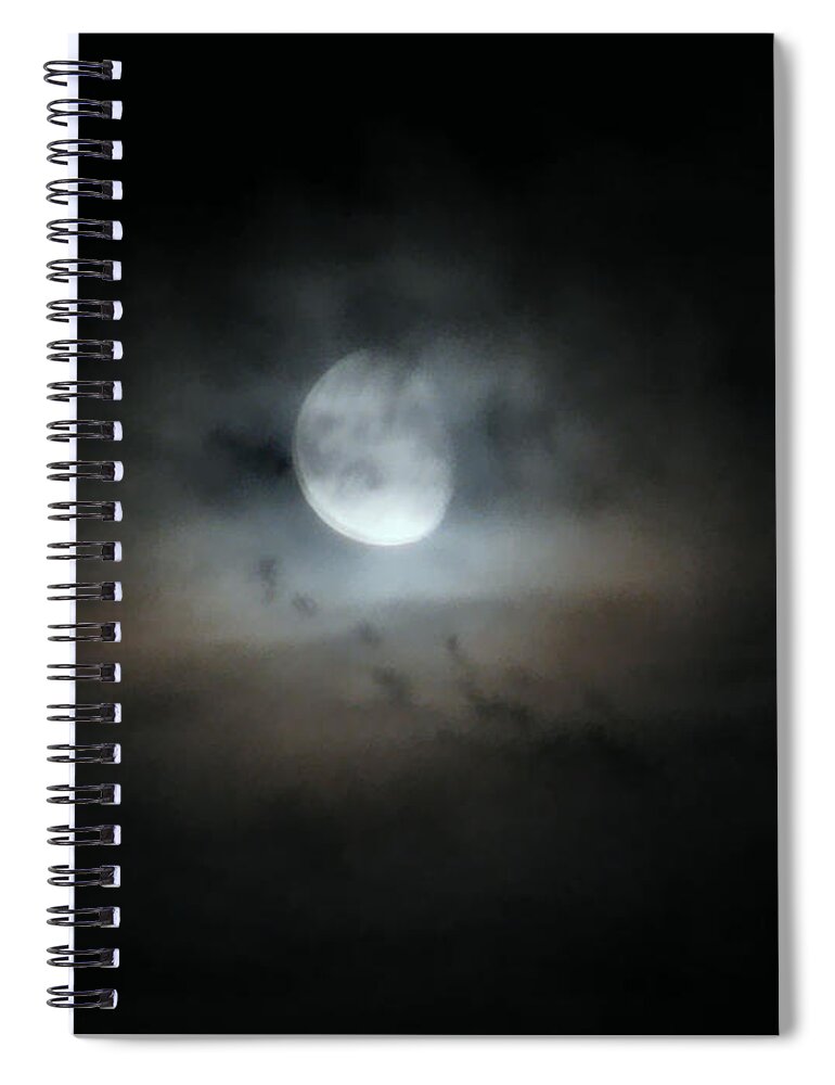 Moon Spiral Notebook featuring the photograph Walking With The Moon by Rory Siegel