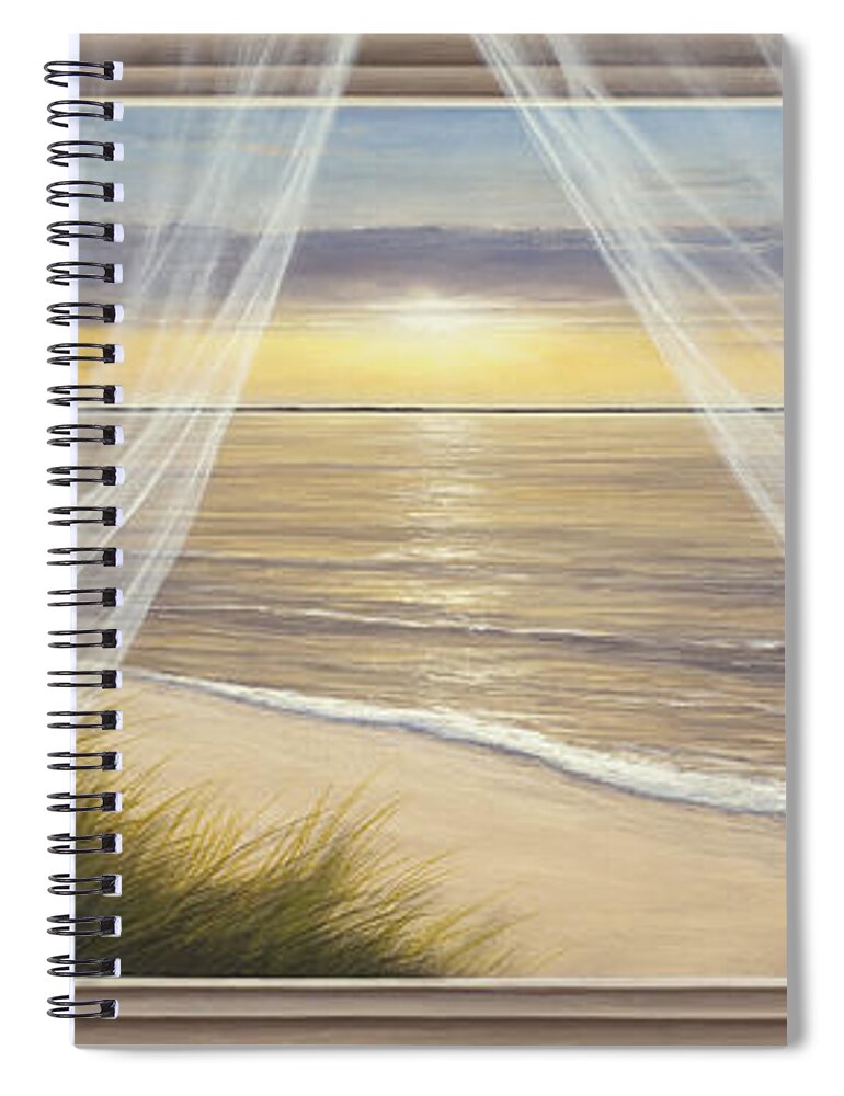 Panoramic Canvas Prints Spiral Notebook featuring the painting Warm Breeze Panoramic View by Diane Romanello