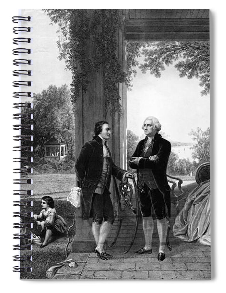 History Spiral Notebook featuring the photograph Washington And Lafayette, Mount Vernon by Library of Congress