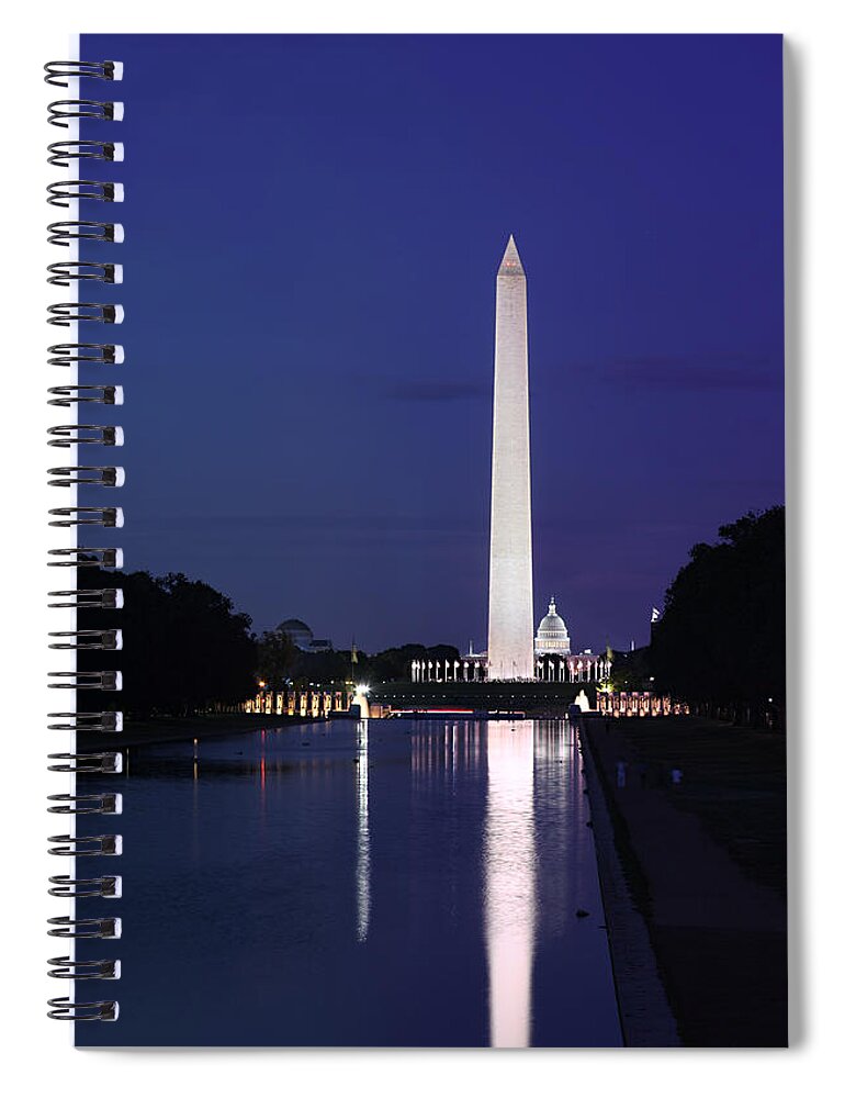 Metro Spiral Notebook featuring the photograph Washington Monument at Sunset by Metro DC Photography