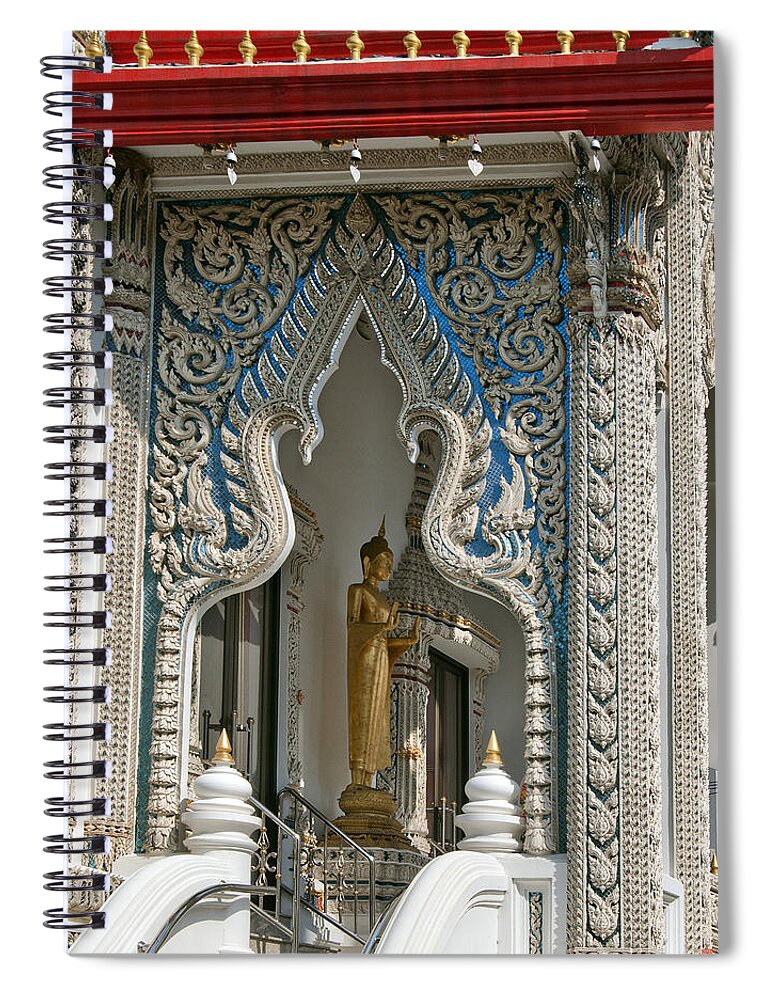 Bangkok Spiral Notebook featuring the photograph Wat Suan Phlu Ubosot East Portico DTHB1133 by Gerry Gantt