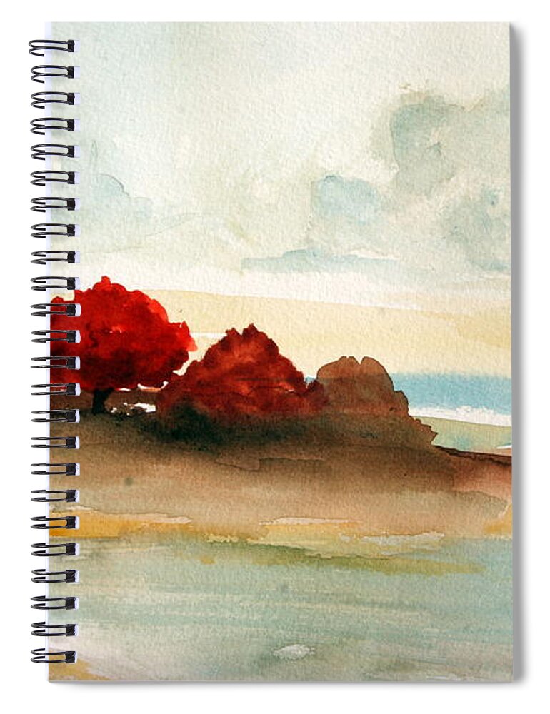 Paintings Spiral Notebook featuring the painting Watercolor bay by Julie Lueders 