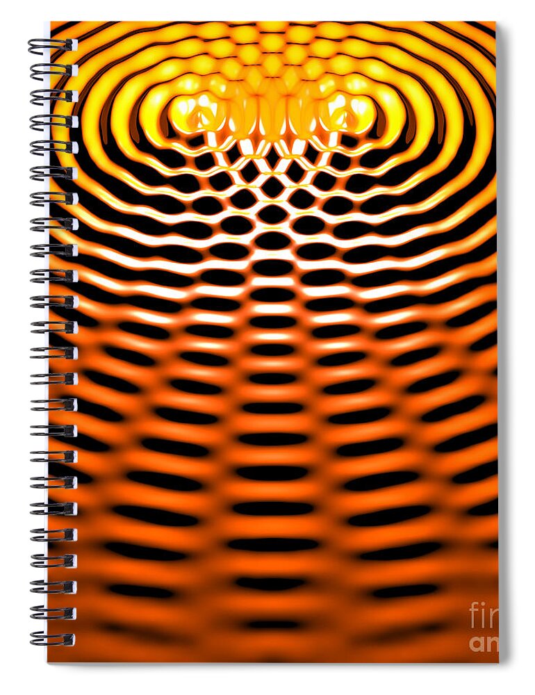 Amplitude Spiral Notebook featuring the digital art Waves Superpositioning 4 by Russell Kightley