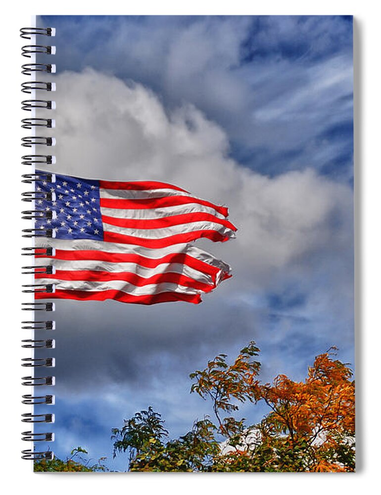 Clouds Spiral Notebook featuring the photograph We Remember by Guy Whiteley