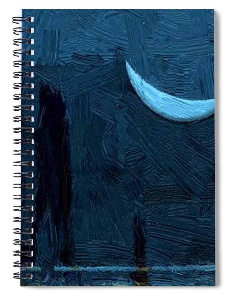 Angels Spiral Notebook featuring the painting Weeping for the World by RC DeWinter