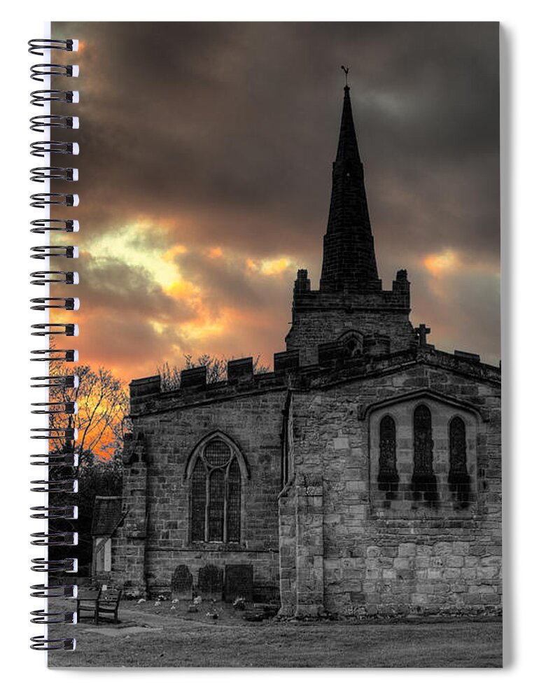 Church Spiral Notebook featuring the photograph Weston on trent church by Steev Stamford