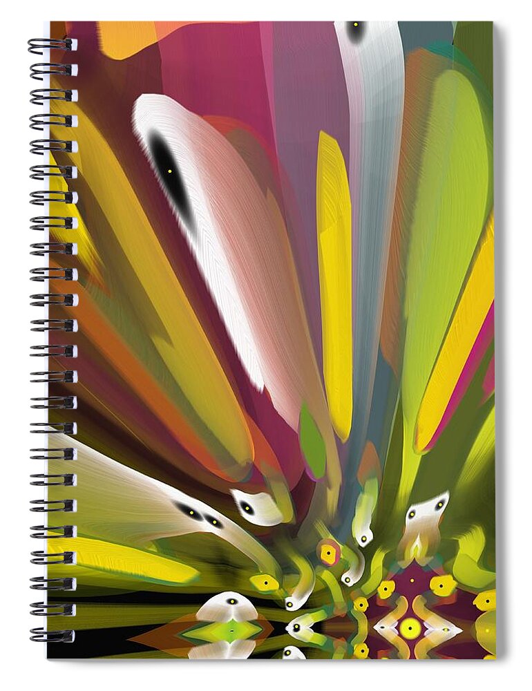 Spring Spiral Notebook featuring the digital art When Spring Turns to Fall by Alec Drake