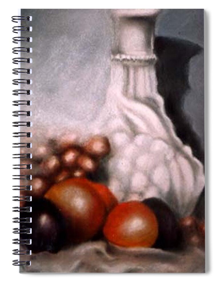 Pasatel Still Life Spiral Notebook featuring the painting White Carafe by Jordana Sands