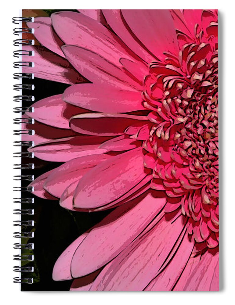 Flower Spiral Notebook featuring the photograph Wildly Pink Mum by Phyllis Denton