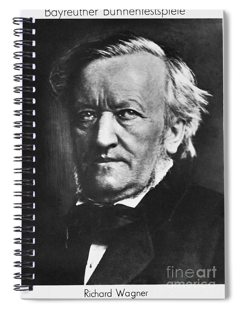 History Spiral Notebook featuring the photograph Wilhelm Richard Wagner, German Composer by Omikron