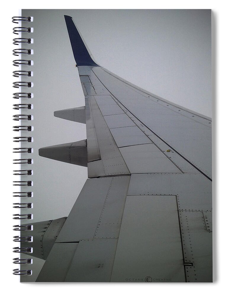 Airplane Spiral Notebook featuring the photograph Wing by Tim Nyberg