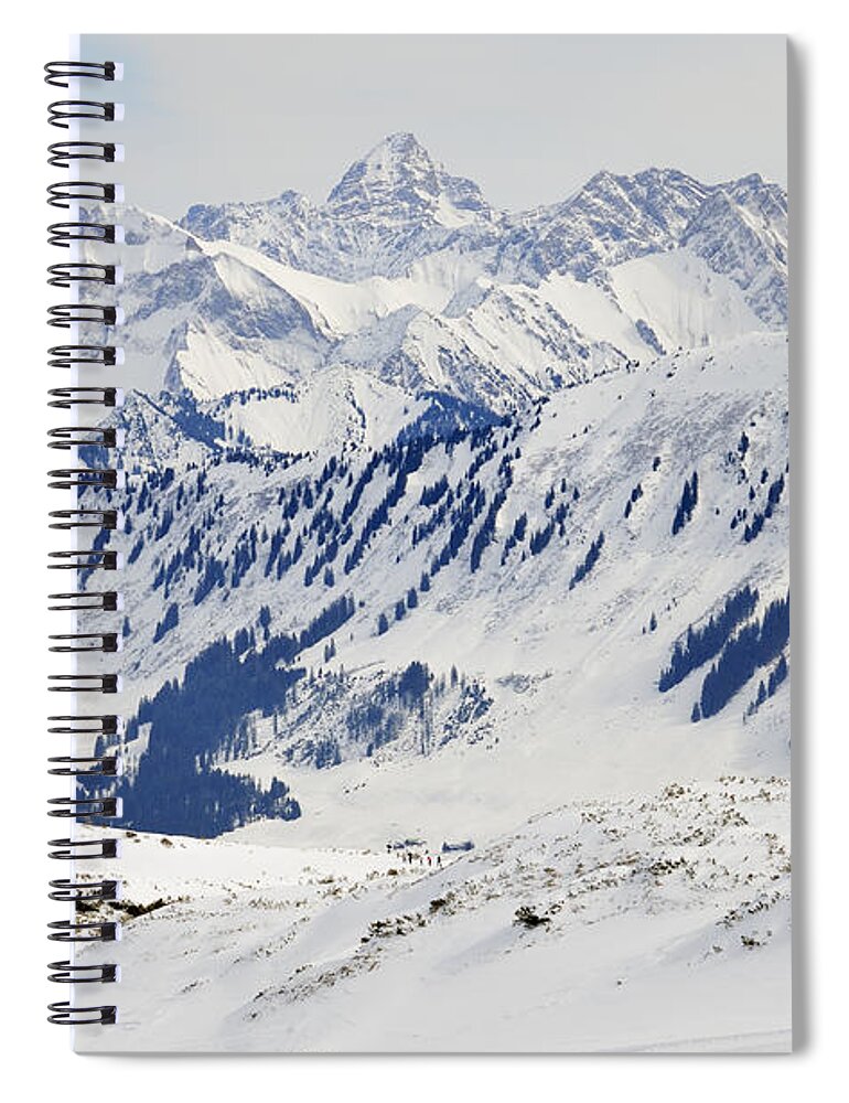 Mountains Spiral Notebook featuring the photograph Winter in the alps - snow covered mountains by Matthias Hauser