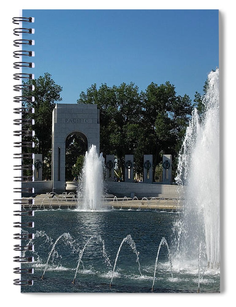 Scenic Spiral Notebook featuring the photograph World War II Memorial--Pacific Pavilion DS035 by Gerry Gantt