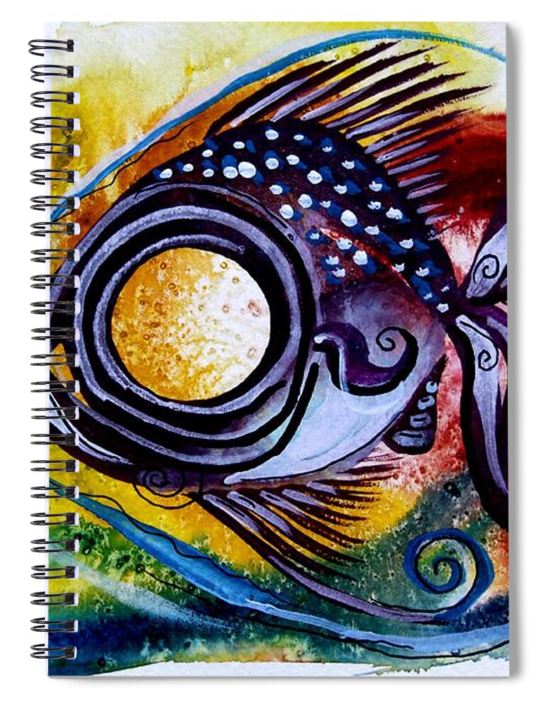 Fish Spiral Notebook featuring the painting WTFish 3816 by J Vincent Scarpace