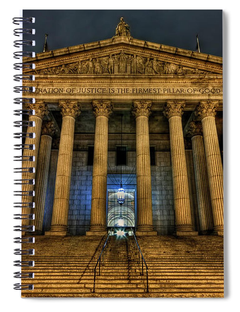 Architecture Spiral Notebook featuring the photograph ... And Justice For All by Evelina Kremsdorf