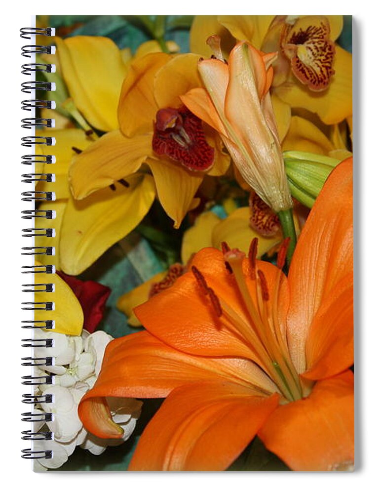 Day Lilies Spiral Notebook featuring the photograph Day Lilies and Spring Blossoms by Dora Sofia Caputo