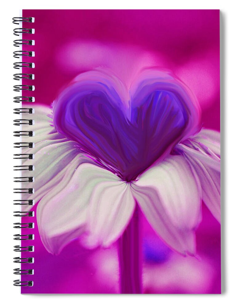 Flower Heart Spiral Notebook featuring the photograph Flower Heart by Linda Sannuti