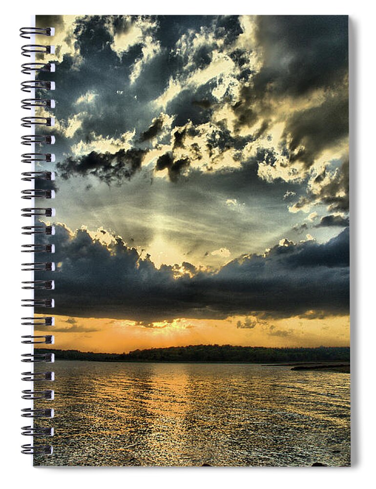 Sunset Spiral Notebook featuring the photograph ... Never Walk Alone by Bruce Gannon