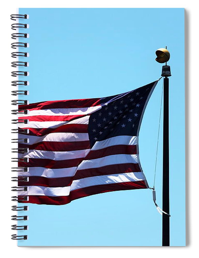 Flag Spiral Notebook featuring the photograph USA Flag by Henrik Lehnerer