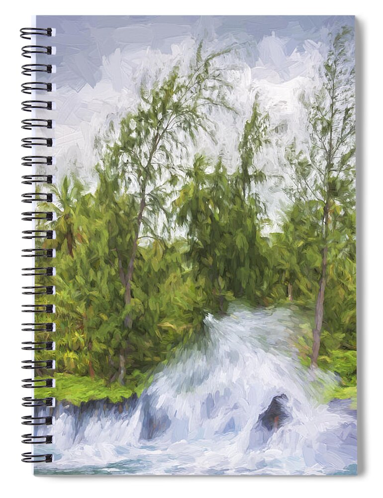 Art Spiral Notebook featuring the digital art Violent Waters II by Jon Glaser