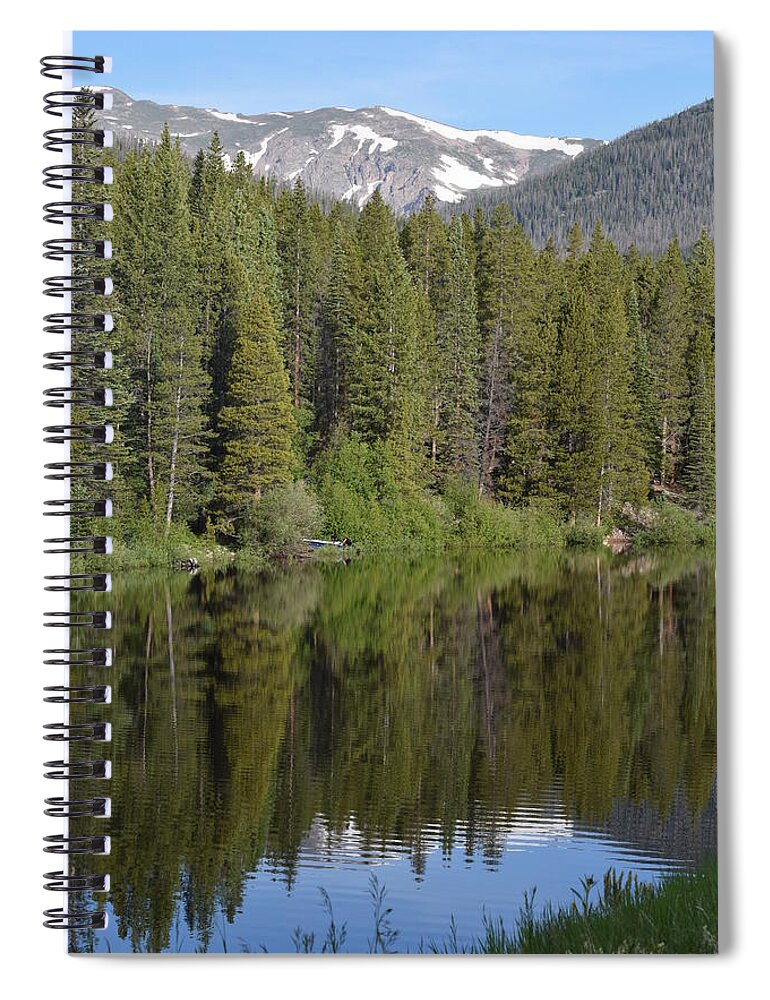 Blue Spiral Notebook featuring the photograph Chambers Lake Hwy 14 CO by Margarethe Binkley