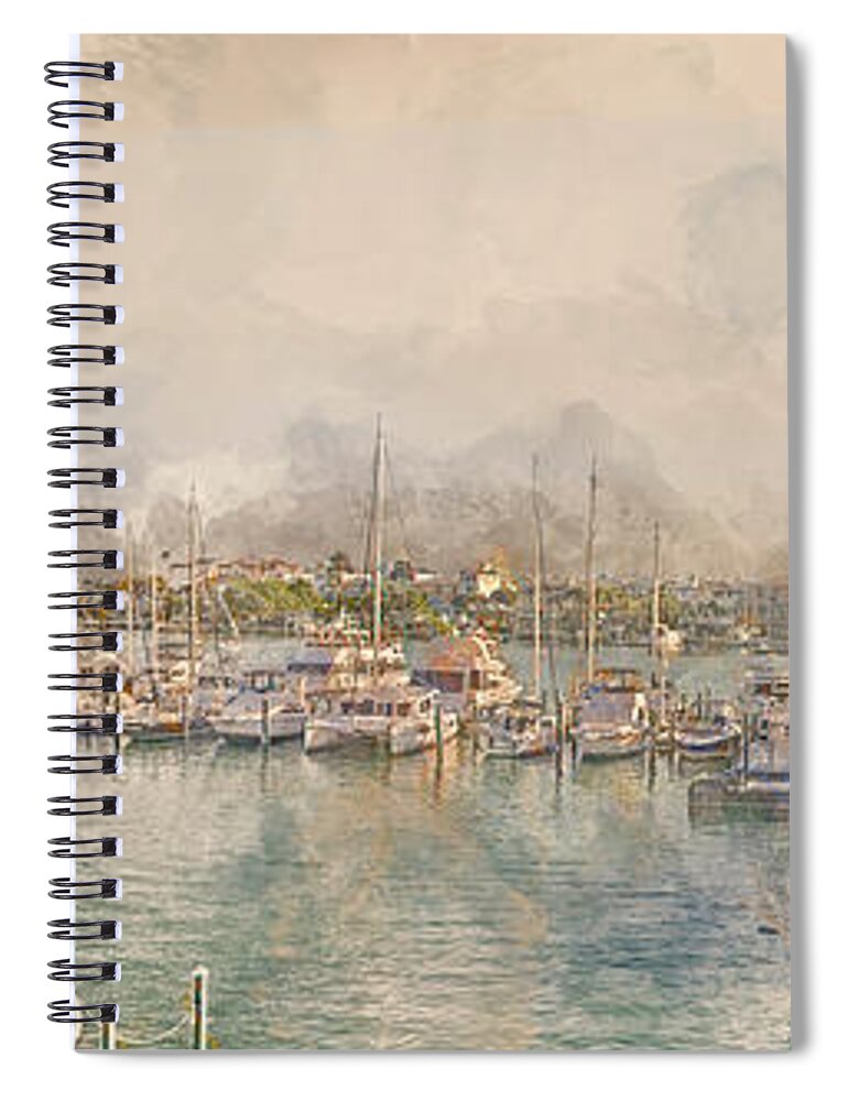 Clearwater Marina Spiral Notebook featuring the digital art 10879 Clearwater Marina by Pamela Williams