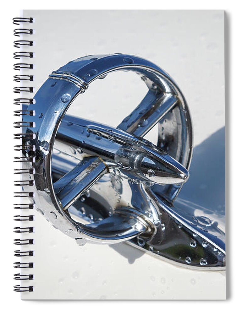 1953 Spiral Notebook featuring the photograph 1953 Buick Hood Ornament by Dennis Hedberg