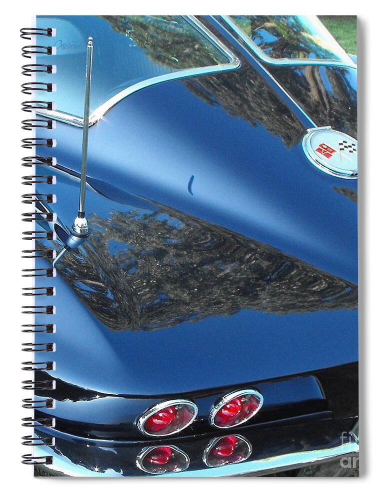 Stingray Spiral Notebook featuring the photograph 1963 Corvette by Neil Zimmerman