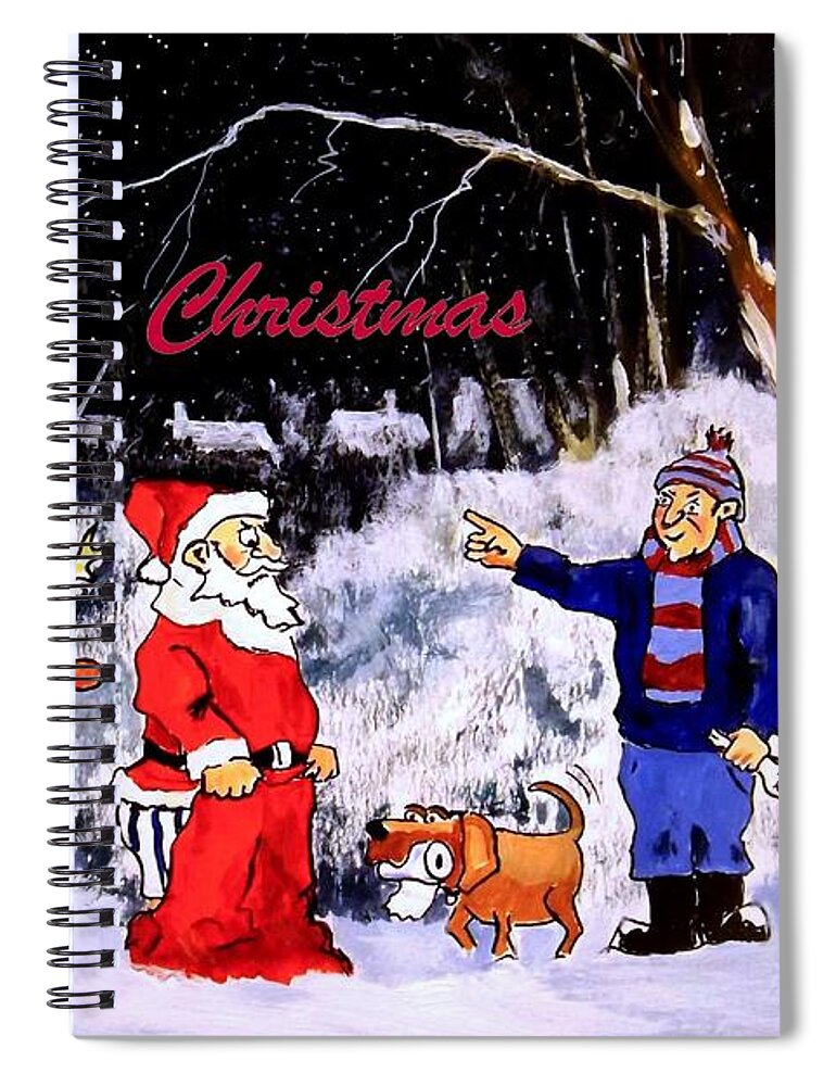 Christmas Spiral Notebook featuring the painting A Happy Christmas #2 by Barry BLAKE