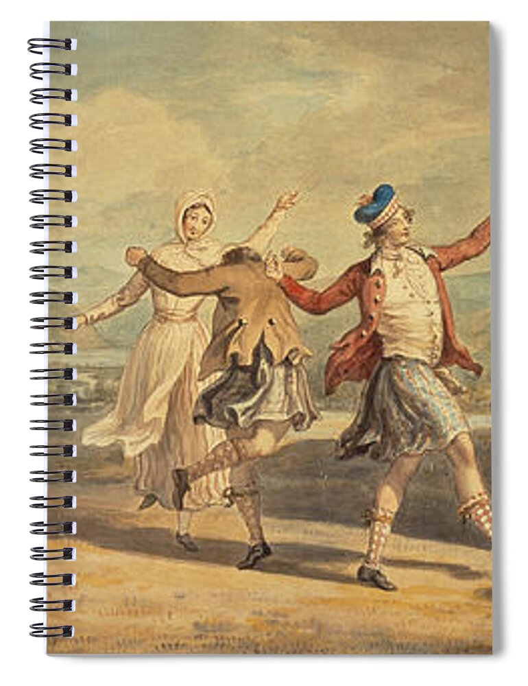 David Allan Spiral Notebook featuring the painting A Highland Dance #1 by David Allan
