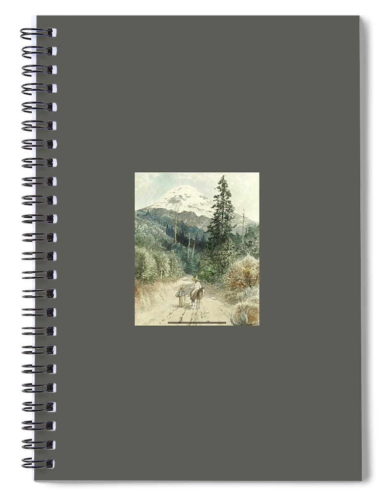 August LÖhr (german Spiral Notebook featuring the painting A view of Popocatepetl by MotionAge Designs