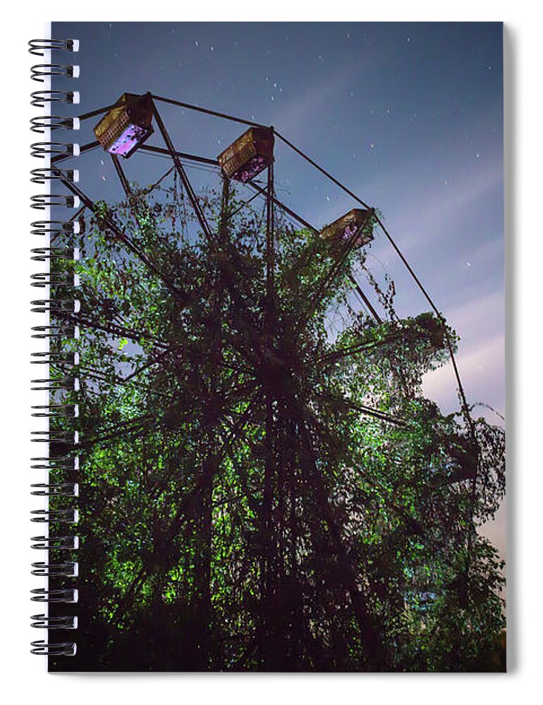 Abandoned Spiral Notebook featuring the photograph Abandoned Ferris Wheel #1 by Travis Rogers
