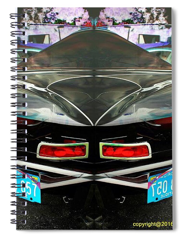 Cars Spiral Notebook featuring the photograph Abstract black car #1 by Karl Rose