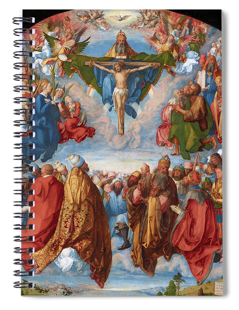  Durer Spiral Notebook featuring the painting Adoration of the Trinity #2 by Albrecht Durer