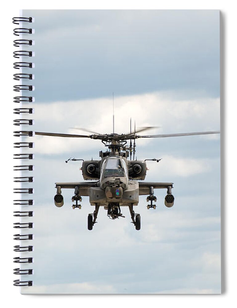 Helicopter Spiral Notebook featuring the photograph AH-64 Apache #1 by Sebastian Musial