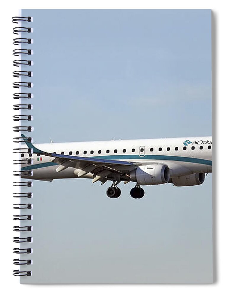 Air Dolomiti Spiral Notebook featuring the photograph Air Dolomiti, Embraer ERJ-195 #1 by Amos Dor