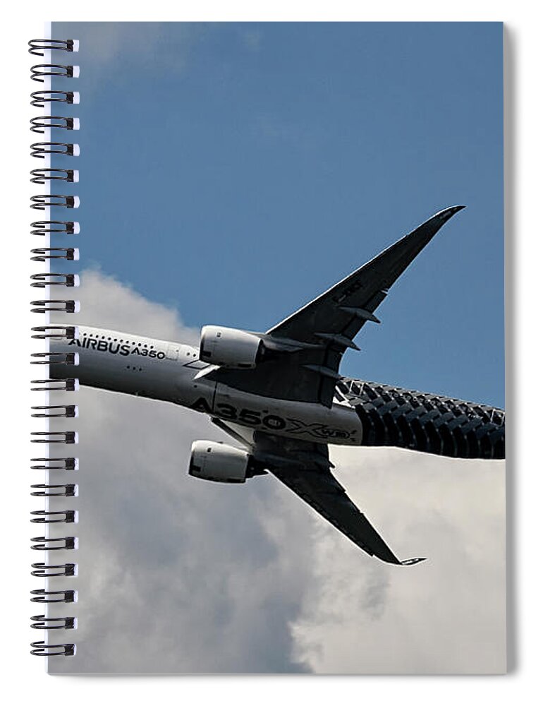 Transportation Spiral Notebook featuring the photograph Airbus A350 #1 by Shirley Mitchell