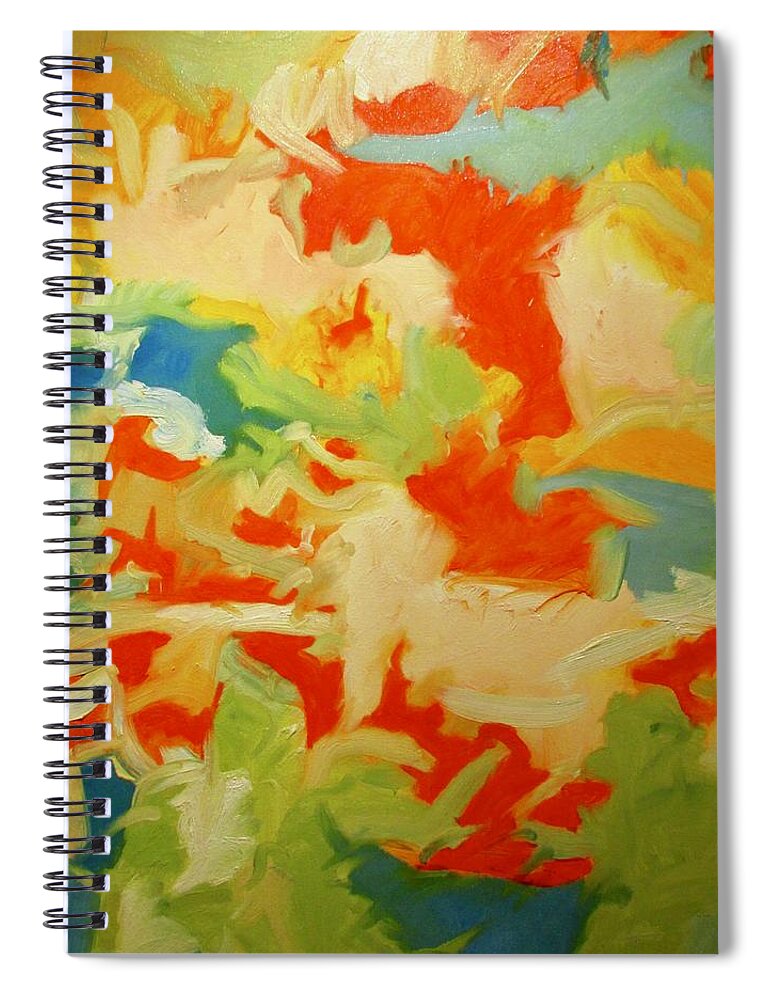 Abstract Spiral Notebook featuring the painting All Along The Way #1 by Steven Miller