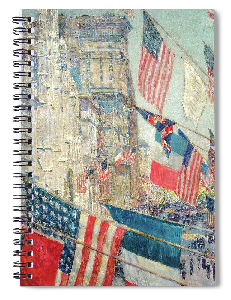 Childe Hassam Spiral Notebook featuring the painting Allies Day - May 1917 #2 by Childe Hassam
