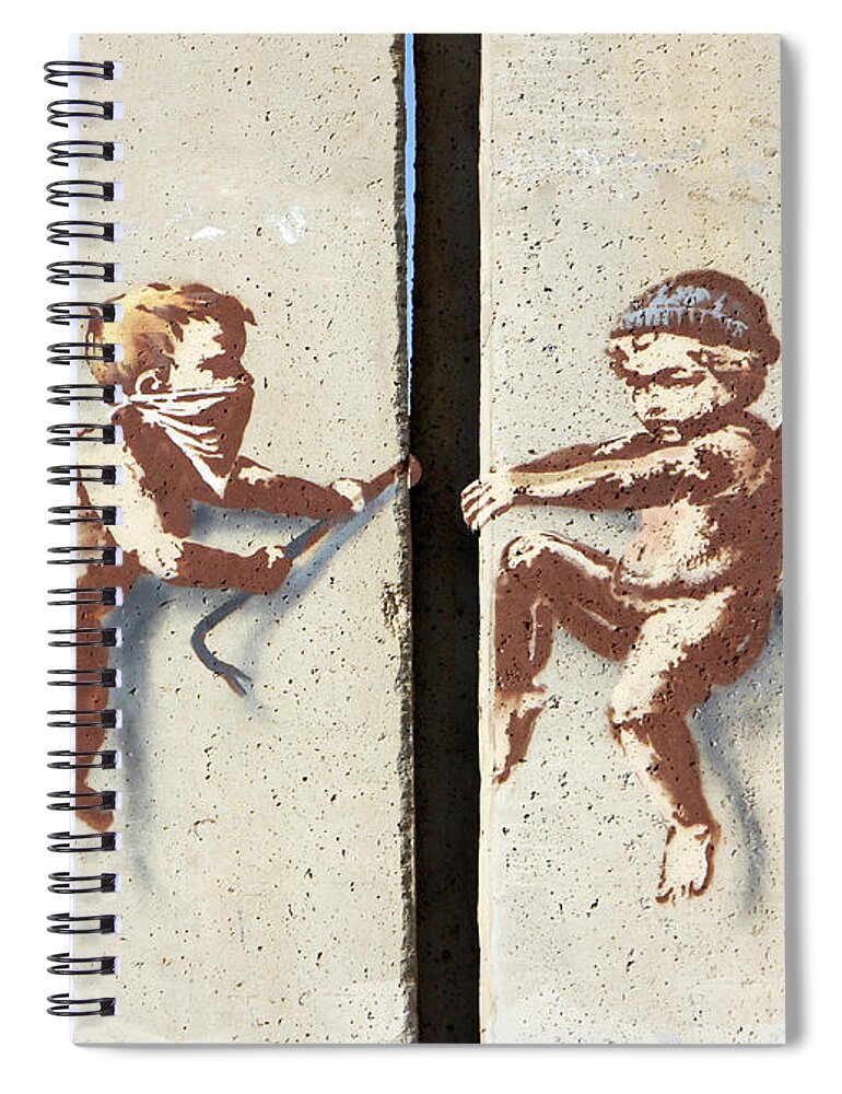 Banksy Spiral Notebook featuring the photograph Almost There #1 by Munir Alawi