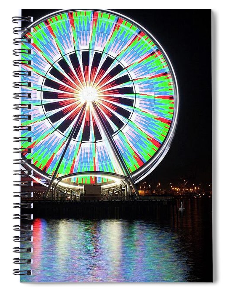 Amusement Park Spiral Notebook featuring the photograph Amusement Park #1 by Mariel Mcmeeking